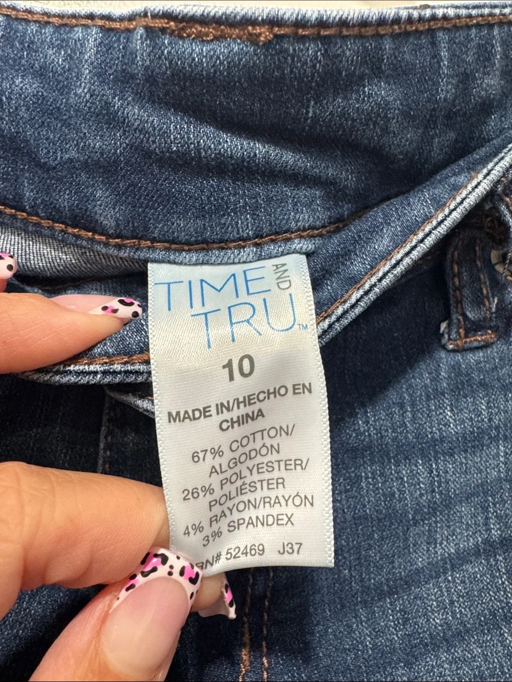 Time and Tru Dark Blue Rolled Hem Denim Shorts